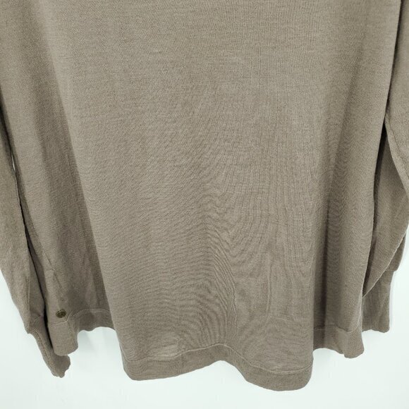 Emu Australia 100% Merino Wool Lightweight Scoop Neck Sweater Top L Tan - Picture 12 of 15